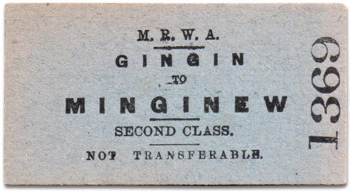 MRWA ticket Gingin to Mingenew