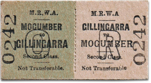 MRWA ticket Mogumber to Gillingarra