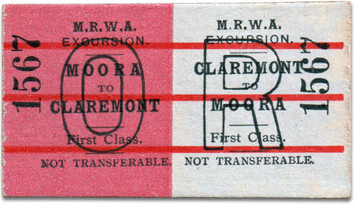 MRWA excursion ticket Moora to Claremont
