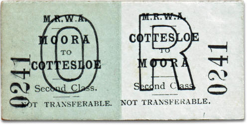 MRWA ticket Moora to Cottesloe