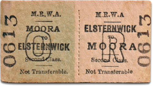 MRWA ticket Moora to Elsternwick