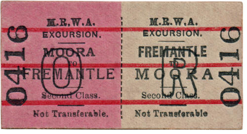 MRWA ticket Moora to Fremantle