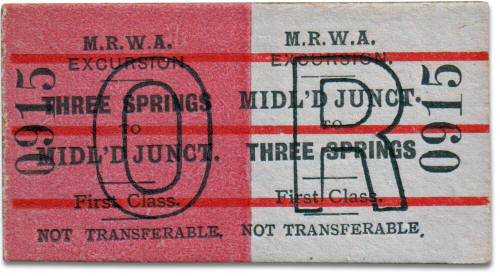 MRWA ticket Three Springs to Midland Junction
