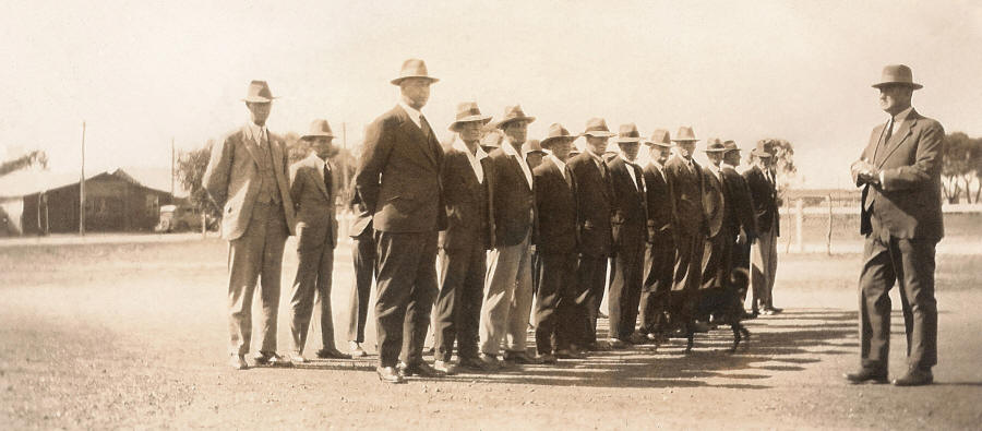 Returned Men at the Carnamah War Memorial in the 1930s