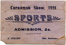 1926 Carnamah Show Ticket