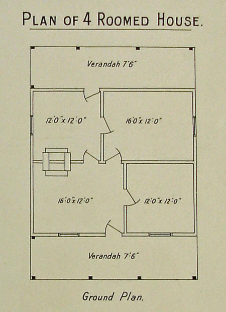 Plan of Ready Made Farm's Four Roomed House