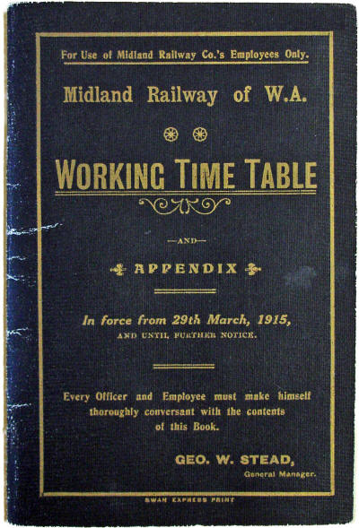 MRWA Working Timetable