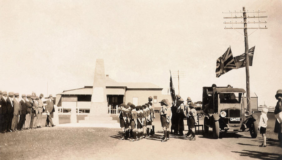 Anzac Day at the Carnamah War Memorial in the 1930s
