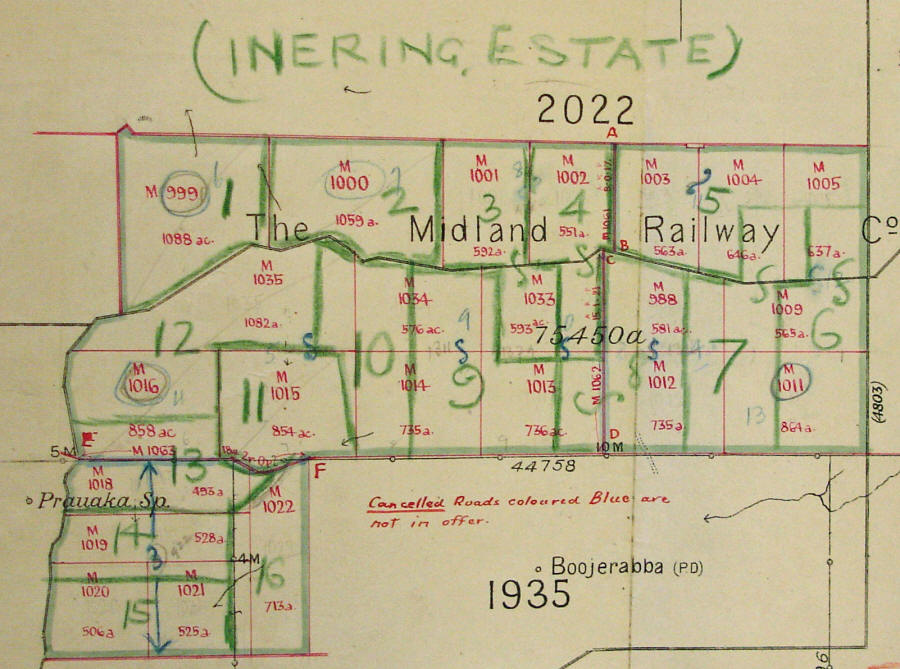 Plan of the Inering Estate in Carnamah